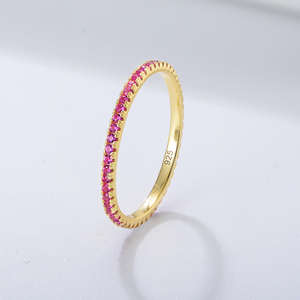 Anillo de Plata 925 con Baño de Oro Rosa y Circonitas, Elegante, Ligero, Antideslustre, Estilo Hiphop, Corte Brillante, para Mujer, Ideal para Bodas - Product Image 5