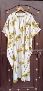 Vestido caftán de algodón bohemio para mujer, Túnica de rayón ecológica hecha a mano, caftán de verano de tamaño libre - Product Image 6