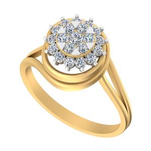 Bague en diamant de laboratoire de créateur en or blanc jaune rose 14K/18K avec accents rhodiés Bagues de fiançailles contemporaines pour mariage - Product Image 2