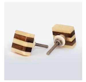 Perilla de cajón de madera y resina marrón y beige Perillas de mármol más vendidas con tamaño de forma de color personalizado Hecho EN LA India Artículo - Product Image 2