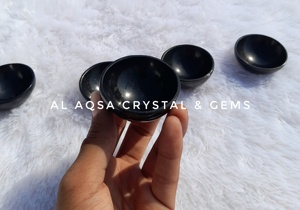 Wholesale 2-Inch Black Tourmaline Bowl Semi-Precious Crystal <b>Crafts</b> for Reiki Kitchen Tableware Accessories Minerals Gemstone - Product Image 5