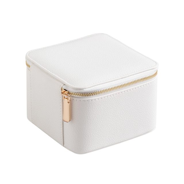 Wholesale Portable Jewelry Box White Travel Jewelry Case With 6 PVC Waterproof Pouch Bags for Rings Earrings Necklaces