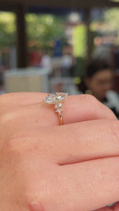 แหวนหมั้นเพชรมอยส์ซาไนท์ตัด2TCW แหวนหมั้นชุดเครื่องประดับมาร์คีส์แหวนหมั้นของขวัญวันครบรอบของขวัญสำหรับผู้หญิง - Product Image 6