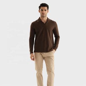 เสื้อโปโลถักคุณภาพสูงสำหรับผู้ชาย ฤดูร้อน สีพื้น เรียบง่าย แฟชั่น กระดุมติด ระบายอากาศได้ดี - Product Image 2