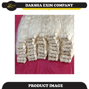 Extensions de cheveux indiens de qualité supérieure bon marché (couleur claire) cheveux humains remy vierges crus temple - Product Image 4