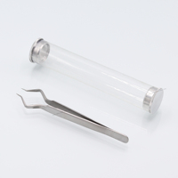 Pince à épiler professionnelle en acier inoxydable de qualité chirurgicale, logo personnalisé, pointe lisse, longueur 10 mm, pointe précise et durable pour cils