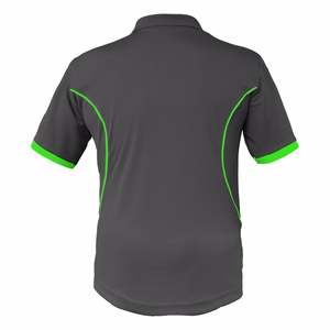 Chemise de travail sportive respirante à col, tricotée unie, haute visibilité contrastée, à manches courtes, pour homme - Product Image 2