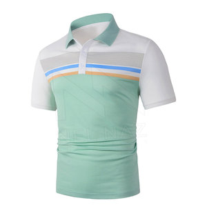 100% coton Polyester hommes à manches courtes pour Polo nouveau décontracté vêtements d'été avec lettre motif Jersey tissu - Product Image 1