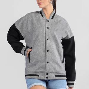 Dernier modèle de veste universitaire de luxe en cuir pour femmes veste Letterman High Street Style vente en gros de vêtements de rue d'hiver pour femmes - Product Image 4