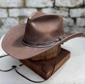 High Quality Cowhide <b>Leather</b> Cowboy <b>Hat</b> Unisex Western Style Black/Brown Finish Casual Wear for Daily Use Men's & Women's - Product Image 4