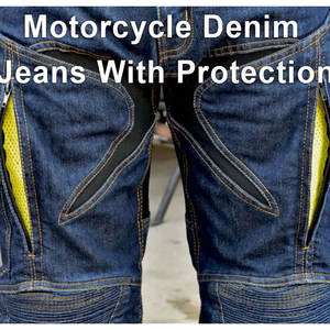 Customized OEM Design Men's Rider Biker Blue Denim Sportswear Plus Size Motorbike Motorcycle Pants New Style <b>Knee</b> Protection - Product Image 4