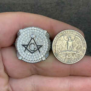 Anillo de lujo para hombre de 10K, 14K, 18K, oro Hip Hop, tendencia, VVS, Baguette redondeada de diamante Natural para bodas, bisutería de moda - Product Image 1