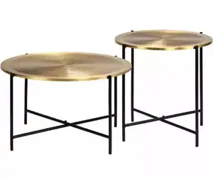 현대 도매 가구 알루미늄 최고 금속 커피용 탁자 끝 테이블 Handmade 철 기초 및 알루미늄 최고 측 테이블 뜨거운 판매