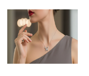 สร้อยคอแฟชั่นผีเสื้อเพชรประกายพร้อมโซ่สำหรับผู้หญิง เหมาะสำหรับงานแต่งงาน งานเลี้ยง ของขวัญวันครบรอบ งานเฉลิมฉลองสุดโรแมนติก - Product Image 5