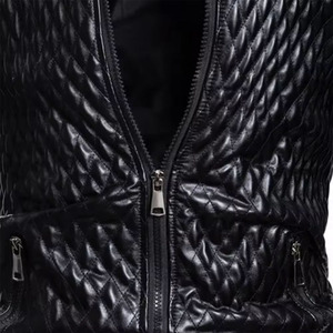 Veste en cuir de vachette matelassé noir Custom Slim-Fit Outwear Tendance Style à la mode Veste de haute qualité en gros pour hommes - Product Image 5