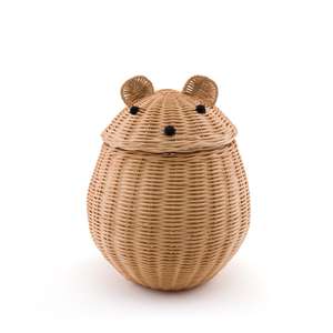 Recién llegado, cestas de almacenamiento en forma de oso para niños, juguetes y ropa, cesta en forma de animal de ratán natural - Product Image 1