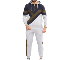 Ensembles d'entraînement unisexes de haute qualité avec logo personnalisé, taille plus, sweat-shirt à capuche en polaire uni, impression personnalisée, ensembles de jogging pour le printemps - Product Image 1