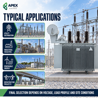 Transformateur de distribution immergé dans l'huile triphasé APEX S13 1000-2500 kVA 22 kV/400-415 V pour projets EPC d'infrastructure 50/60 Hz