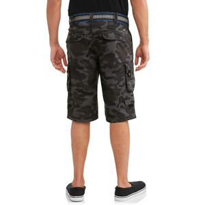 กางเกงขาสั้นคาร์โก้แห้งเร็วสำหรับผู้ชายแนวไฮสตรีทผ้ายืดระบายอากาศได้หลายกระเป๋าลายพื้นฤดูร้อนกิจกรรมกลางแจ้ง - Product Image 5