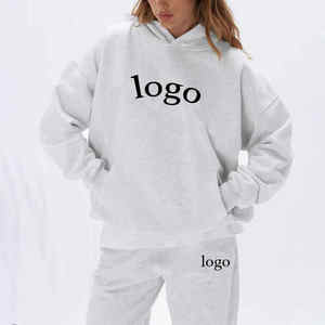 Sudadera con Capucha para Mujer, Estilo Casual, Simple, Versátil, Holgada, con Bolsillo Tipo Canguro, para Yoga y Deportes, Otoño Invierno, Logotipo Personalizado, 100% Algodón - Product Image 1