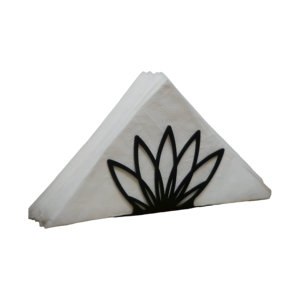 Venta al por mayor flor hoja diseño soporte de papel tisú de metal para restaurante Hotel comedor - Product Image 1