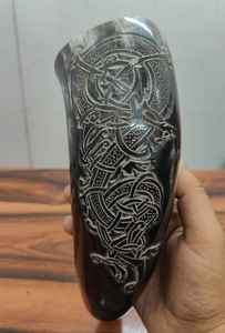 Corne à boire personnalisée et écologique de style ange, artisanat naturel européen en noir poli pour hôtel, maison ou restaurant - Product Image 6