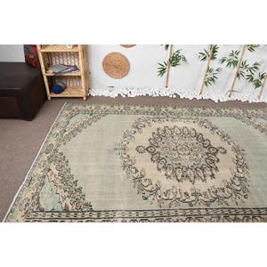 Tapis vintage 6,2x8,9 pieds, grand tapis turc, tapis persan en laine beige brun - Product Image 5