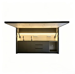 Cocina Exterior en Forma de <span class=keywords><strong>L</strong></span> con Barbacoa y Refrigerador, Conjunto Modular de Cocina Exterior con Parrilla y Refrigerador - Product Image 1