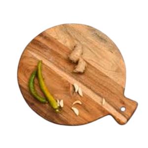 Tabla de cortar de madera de diseño victoriano para cocinas rústicas y vintage tabla de cortar de madera de diseño de forma redonda - Product Image 1