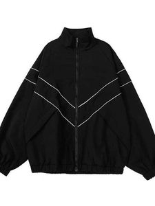 Chaqueta Deportiva de Moda para Otoño e Invierno, Unisex, Color Sólido, Reflectante, Informal, con Cremallera, Holgada - Product Image 6