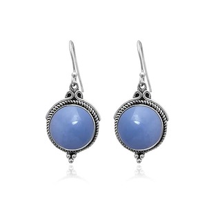 Pendiente de regalo de compromiso para mujer, Pendientes colgantes de Plata de Ley 925 sólida de Angelita azul para regalo de boda, joyería - Product Image 1