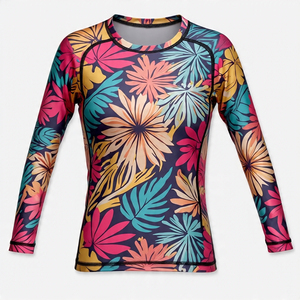 Women's Full Sleeve Breathable Quick Dry Rash Guard Sublimation <b>Print</b> Anti-Uv Spandex Polyester <b>Surf</b> Shirt Top - Product Image 5