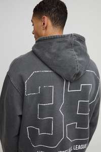 Sudadera con capucha lavada con serigrafía cuadrada de gran tamaño al por mayor, sudaderas con capucha transpirables para hombre, mezcla de algodón, diseño personalizado, última moda - Product Image 3