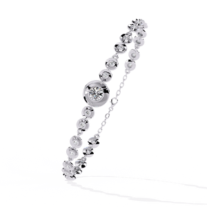 Bracelet en or massif 10K 14K de forme ronde tendance avec diamant moissanite à quatre griffes, taille personnalisée, cadeau de bijoux pour femmes - Product Image 6