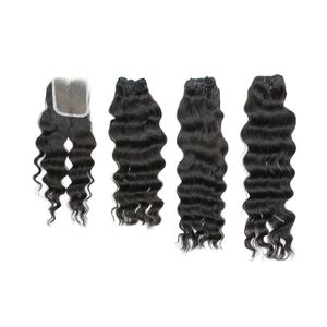 Cabello Humano Brasileño Virgen al por Mayor, 3 Paquetes, Lacio Rizado con Cierre 5x5, Color Negro Natural para el Mercado Africano, OEM OBM - Product Image 2