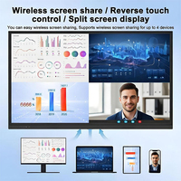 Pizarra Interactiva Portátil ZDHQ de 55/65/85/98/110 Pulgadas con Pantalla Táctil de 20 Puntos, 4K, con Sistema Operativo Android+Windows para Escuelas