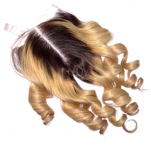 La más alta calidad, precio caliente, pelo crudo hinchable, Color Ombre, extensiones de cabello humano vietnamita, conjunto de paquetes de cierre 2025 - Product Image 3
