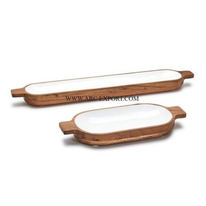 Juego de diseño de tendencias de 2 bandejas de servicio de comida de decoración de mesa de diferentes tamaños admirable nueva llegada bandejas de cocina para hoteles en casa - Product Image 6