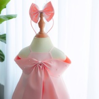 Hochwertiges Satin-Krepp Wadenlange Perlenverzierte Kleider mit Schleife OEM ODM Prinzessinnen-Oberteil für Mädchen ab 12 Jahren Hergestellt in Vietnam