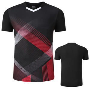 T-shirts de sport pour hommes et femmes de haute qualité 100% hauts de tennis et de badminton en coton avec uniformes de sublimation de logo avant - Product Image 4