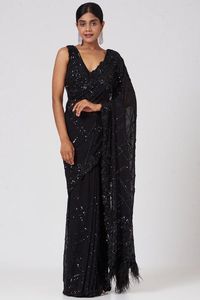 Nouvelle tendance belle séquence Saree Feel U bonne tenue séquence travail Saree sur Georgette avec chemisier meilleure qualité tissu - Product Image 4