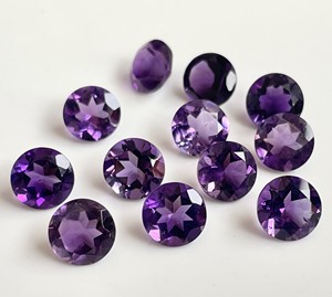 Améthyste violette naturelle coupe ronde 9mm à facettes-Améthyste en vrac de qualité supérieure - Product Image 6