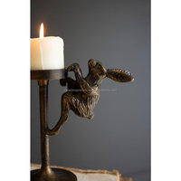 Bougeoirs en laiton antique de lapin en fonte d'aluminium, bougeoirs vintage pour chandeliers, bougeoirs décoratifs pour table