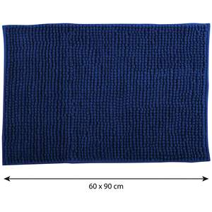 Alfombra de baño de microfibra antideslizante MSV 'Chenille' en azul oscuro, 60 x 90 cm - Product Image 6