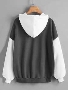 เสื้อสวมหัวมีฮู้ดสำหรับผู้หญิงเสื้อสเวตเชิ้ตมีฮู้ดเสื้อสวมหัวพิมพ์บล็อกสีปรับแต่งได้สำหรับฤดูหนาวโลโก้ด้านหน้า - Product Image 6