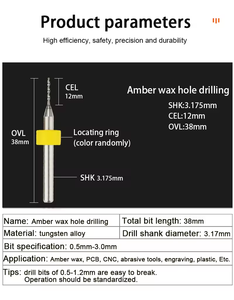 텅스텐 카바이드 PCB 드릴용 날 인쇄 회로 기판 마이크로 미니 <span class=keywords><strong>CNC</strong></span> 드릴링 비트 - Product Image 5