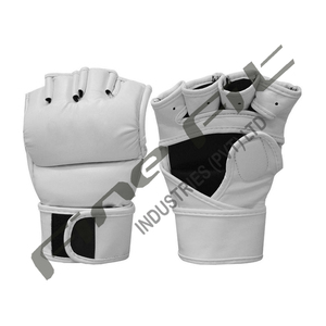 ถุงมือหนังสีดำสำหรับนักมวย MMA แบบมวยไทยถุงมือหนังมีแผ่นรองถุงมือ - Product Image 1