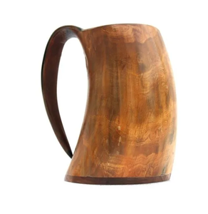 Chope à bière et à vin en corne de buffle 100% naturelle - Design personnalisable, passe au lave-vaisselle, choix populaire - Product Image 2