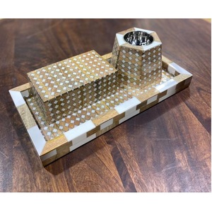 Plateau en bois écologique de style arabe fait à la main avec incrustations de résine, brûleur d'encens Mubakhar, cadeau de l'Aïd, ensemble Bakhoor, plateau de service pour la maison - Product Image 3
