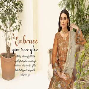 Ramsha Volume NAYAB 03 3 piezas de lujo de gasa Salwar Kameez Boutique estilo vestidos de fiesta para mujeres elegantes y hermosos - Product Image 3